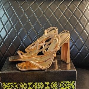 Cape Robbin Gold Chunky Heels